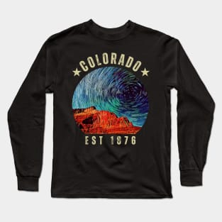 Colorado Retro Vintage Mountains Long Sleeve T-Shirt